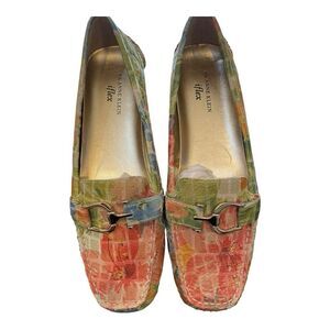 Anne Klein Yellow and Green Flats with Decorative Bow, size 10